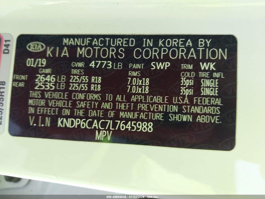 KNDP6CAC7L7645988 2020 KIA SPORTAGE photo no. 9