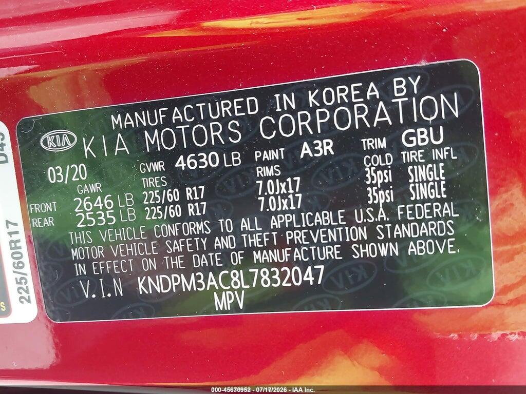 KNDPM3AC8L7832047 2020 KIA SPORTAGE photo no. 9