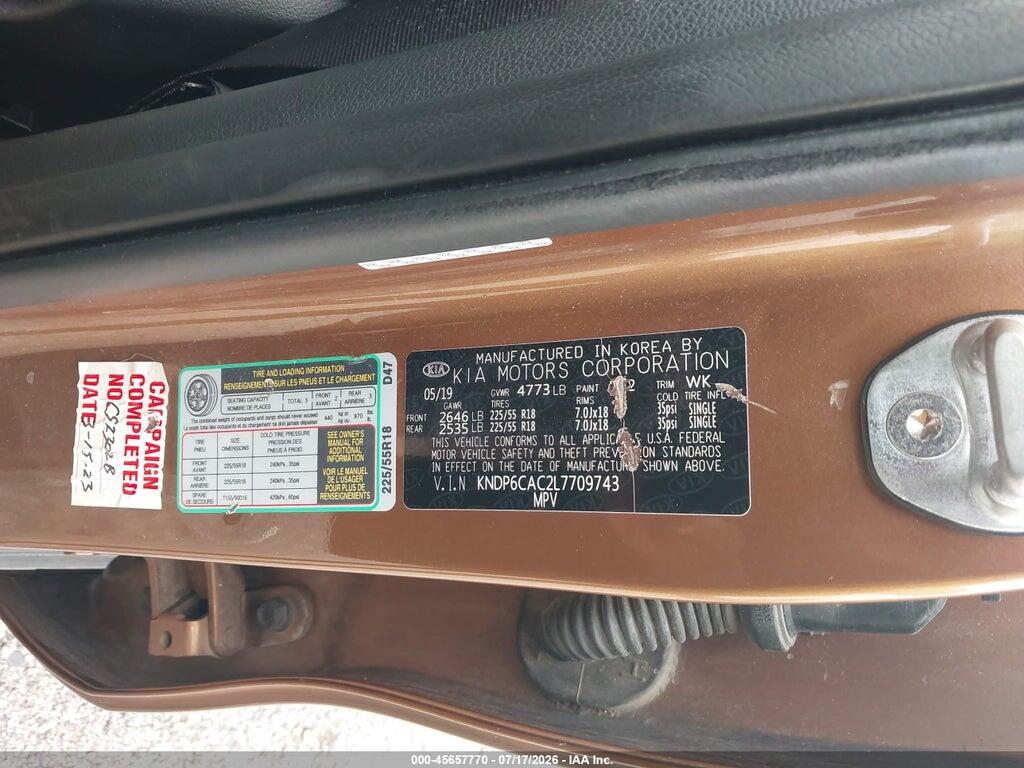 KNDP6CAC2L7709743 2020 KIA SPORTAGE photo no. 9