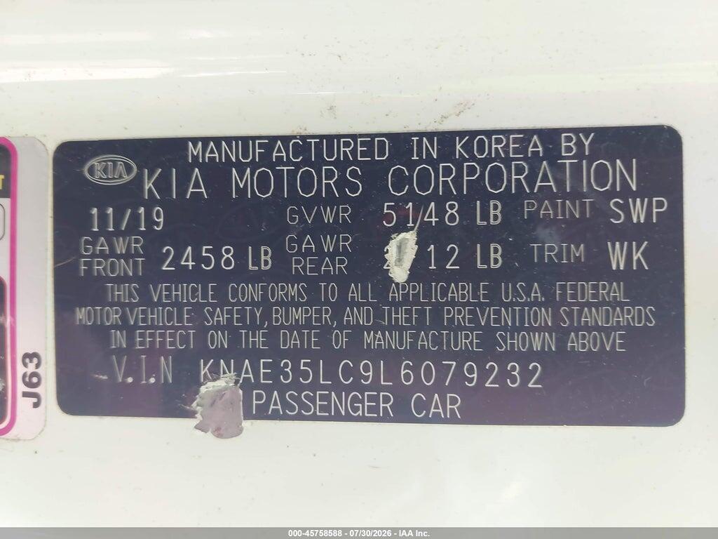 KNAE35LC9L6079232 2020 KIA STINGER photo no. 9