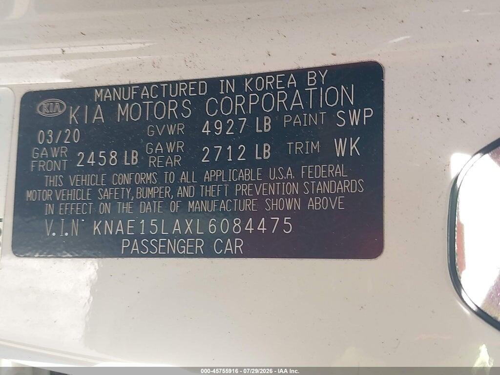 KNAE15LAXL6084475 2020 KIA STINGER photo no. 9