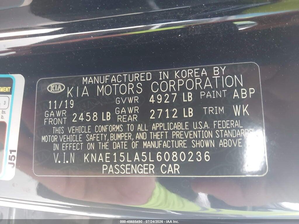 KNAE15LA5L6080236 2020 KIA STINGER photo no. 9