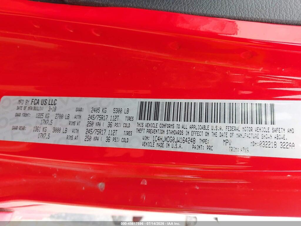 1C4HJXDG0JW164248 2018 JEEP WRANGLER UNLIMITED photo no. 9