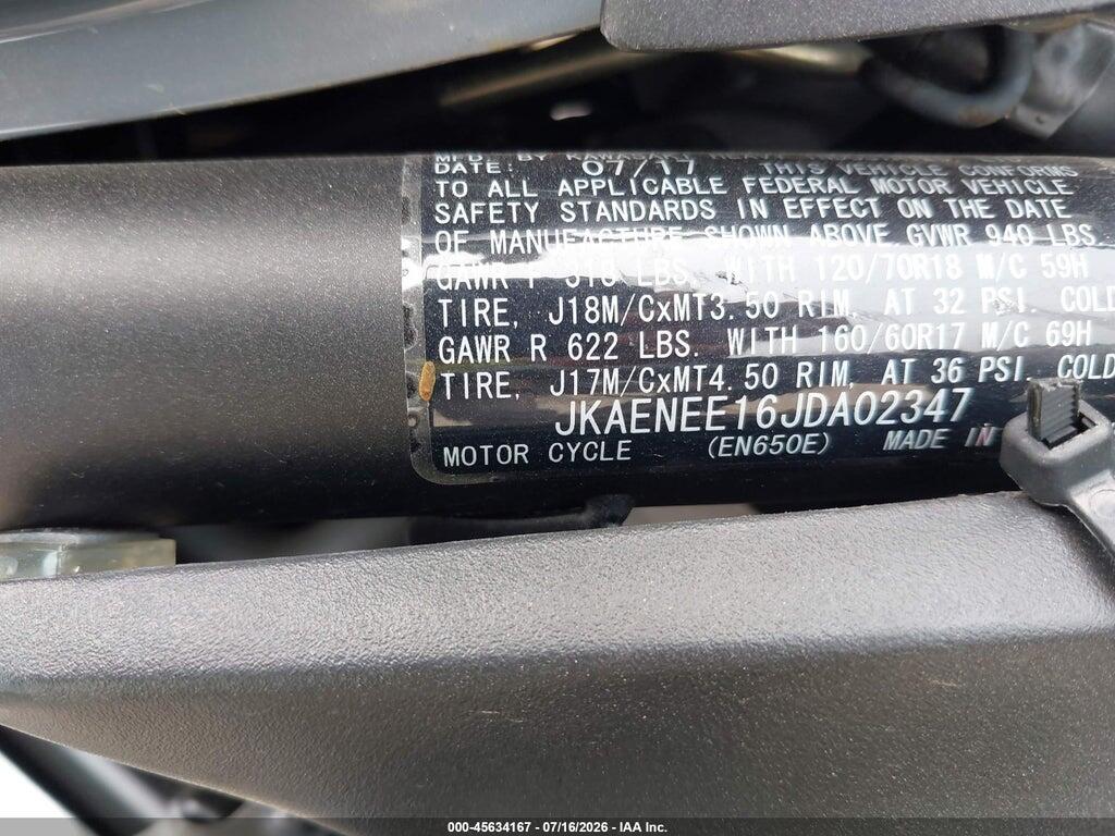 JKAENEE16JDA02347 2018 KAWASAKI EN650 photo no. 10