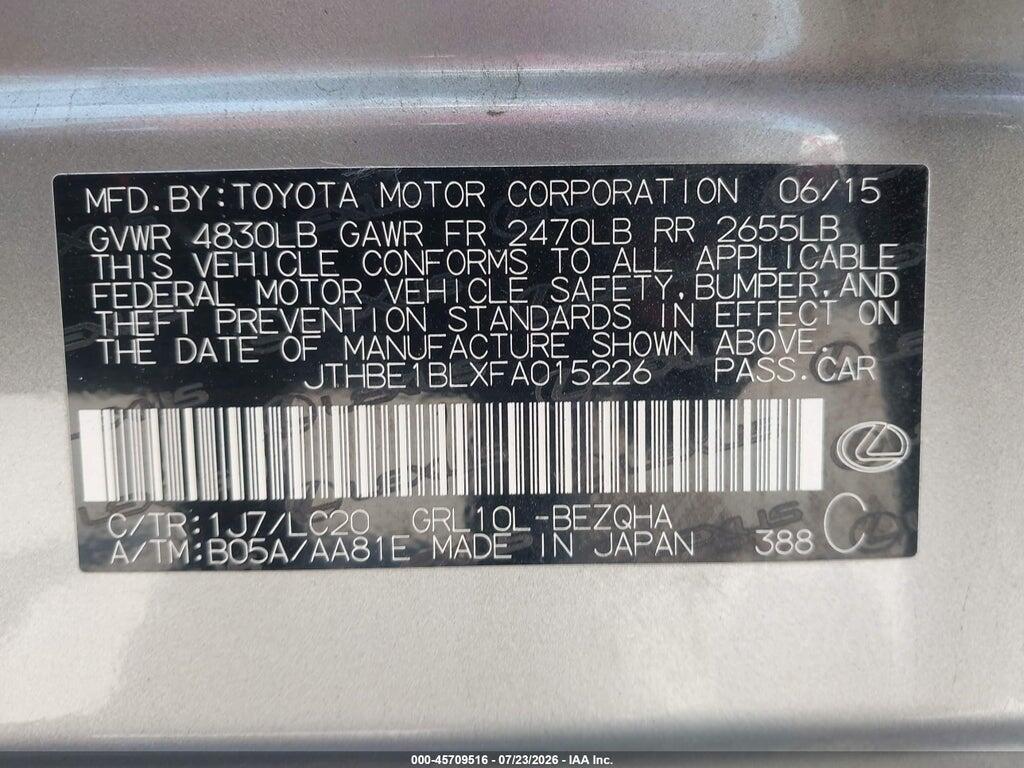 JTHBE1BLXFA015226 2015 LEXUS GS 350 photo no. 9