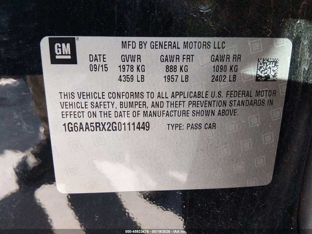 1G6AA5RX2G0111449 2016 CADILLAC ATS photo no. 9