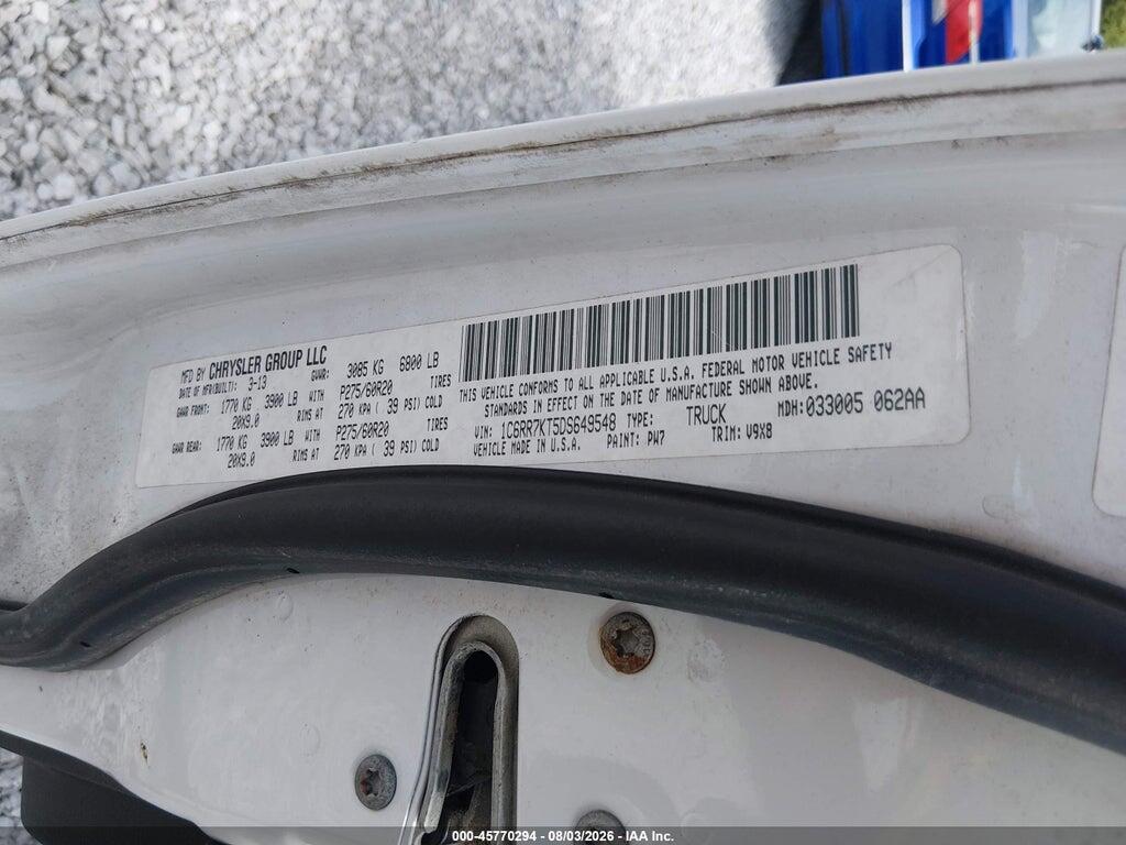 1C6RR7KT5DS649548 2013 RAM 1500 photo no. 9