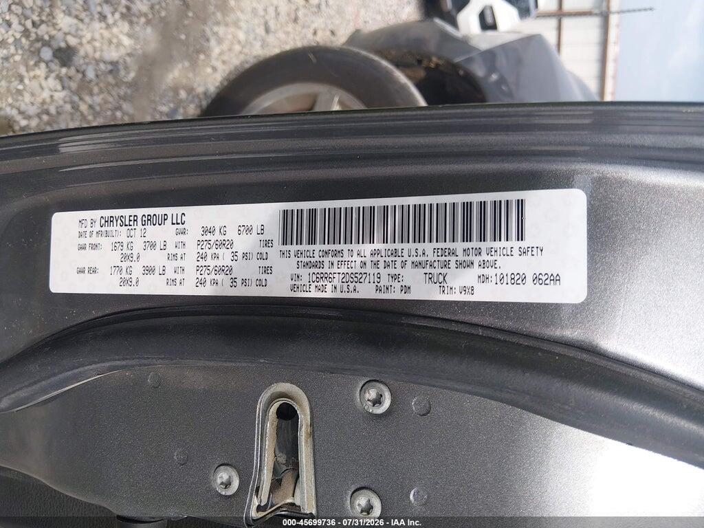 1C6RR6FT2DS527119 2013 RAM 1500 photo no. 9