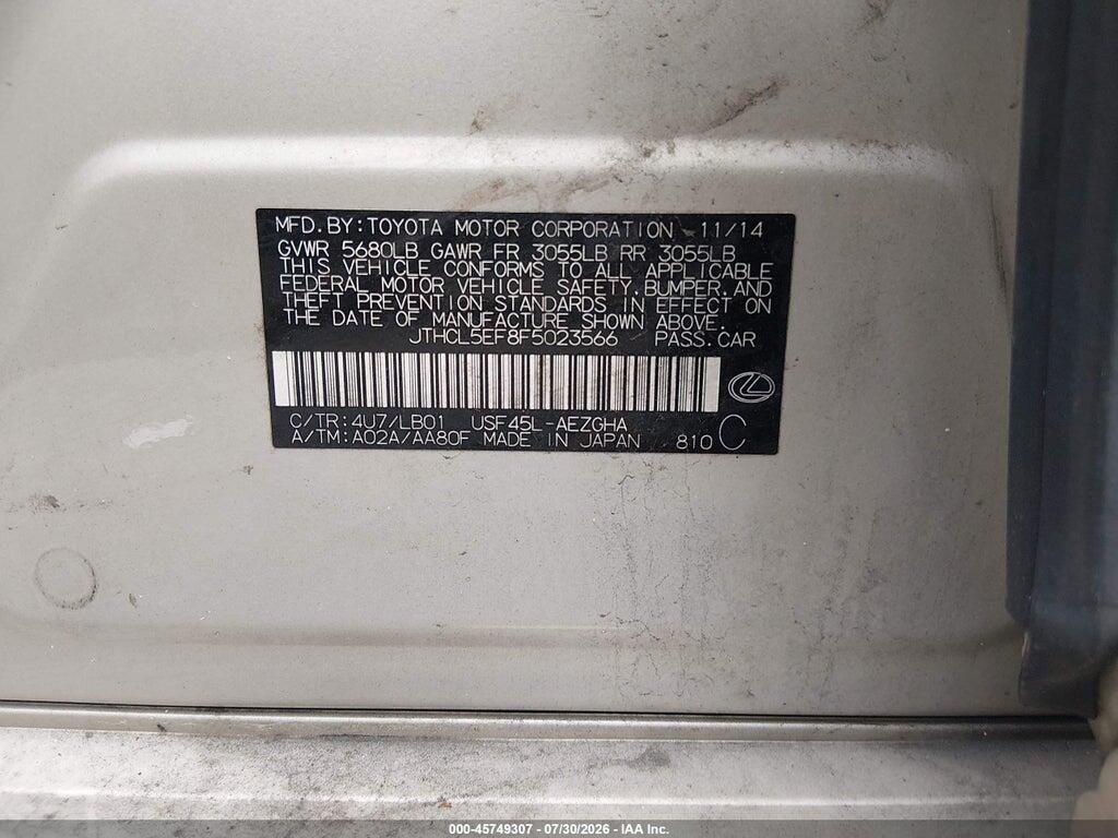 JTHCL5EF8F5023566 2015 LEXUS LS 460 photo no. 9