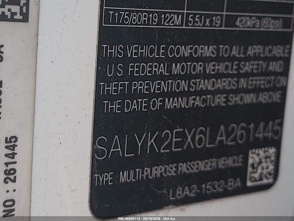SALYK2EX6LA261445 2020 LAND ROVER RANGE ROVER VELAR photo no. 9