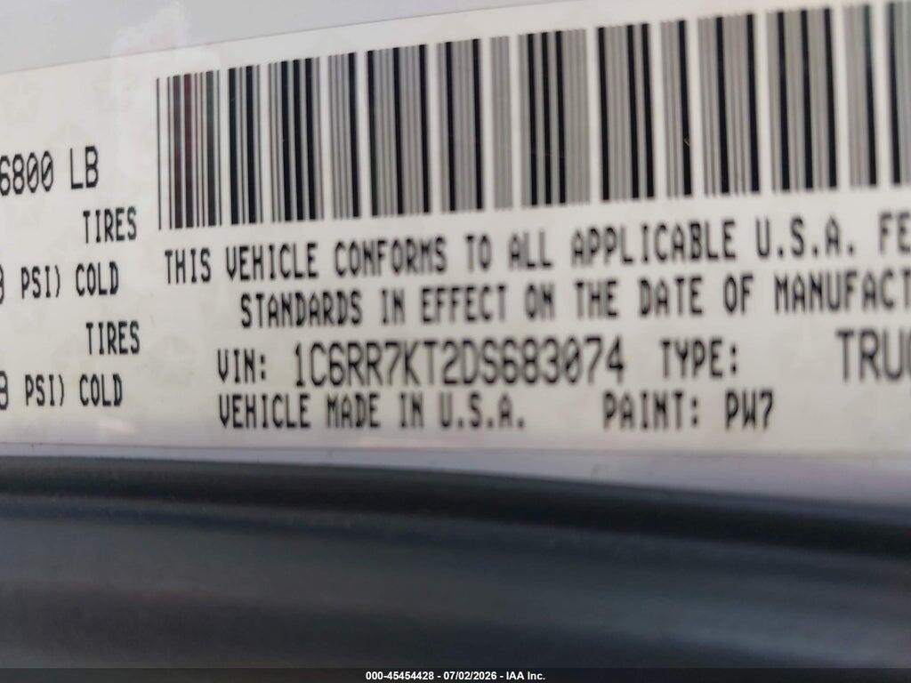 1C6RR7KT2DS683074 2013 RAM 1500 photo no. 9