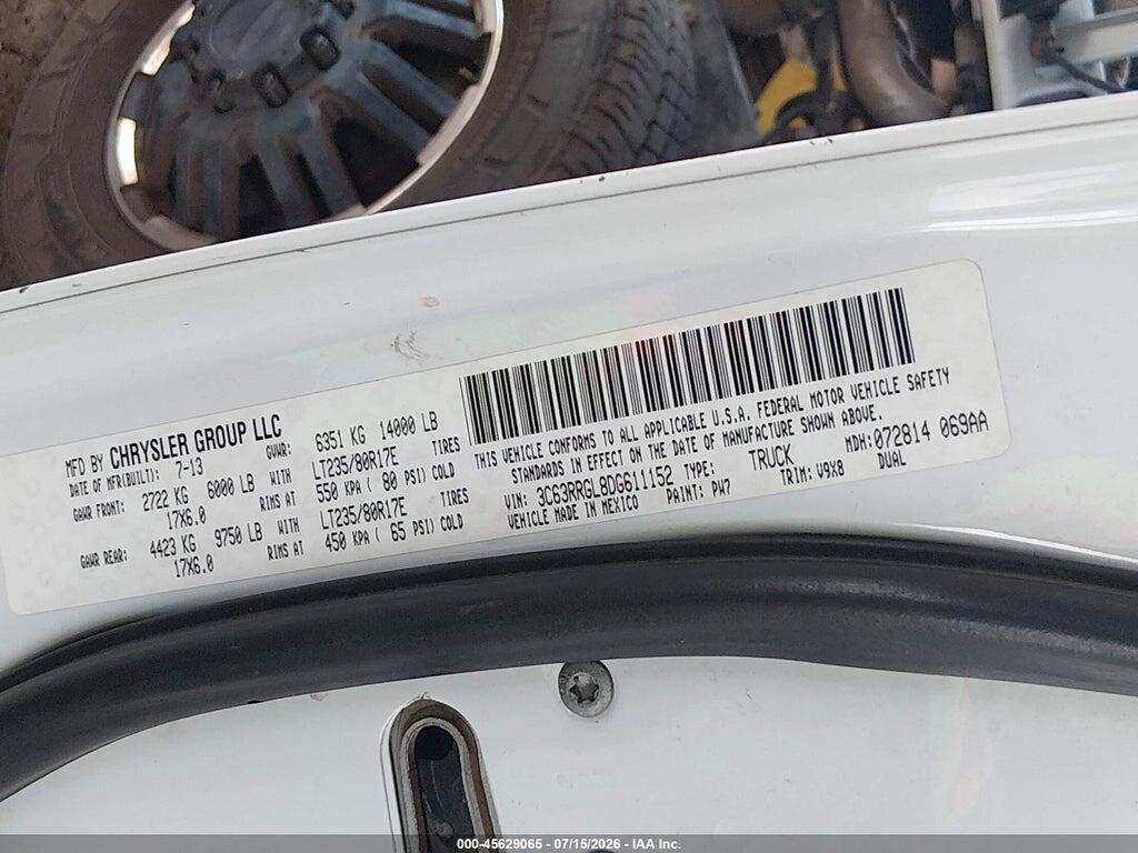 3C63RRGL8DG611152 2013 RAM 3500 photo no. 8