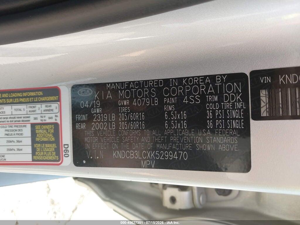 KNDCB3LCXK5299470 2019 KIA NIRO photo no. 9
