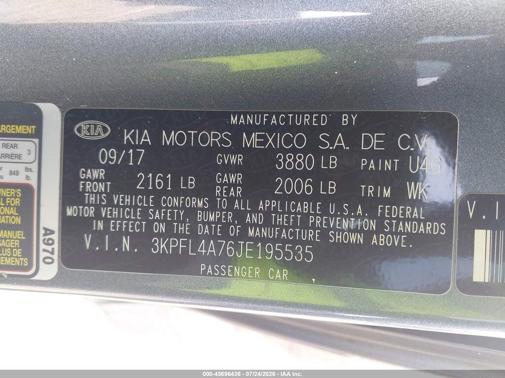 3KPFL4A76JE195535 2018 KIA FORTE photo no. 9