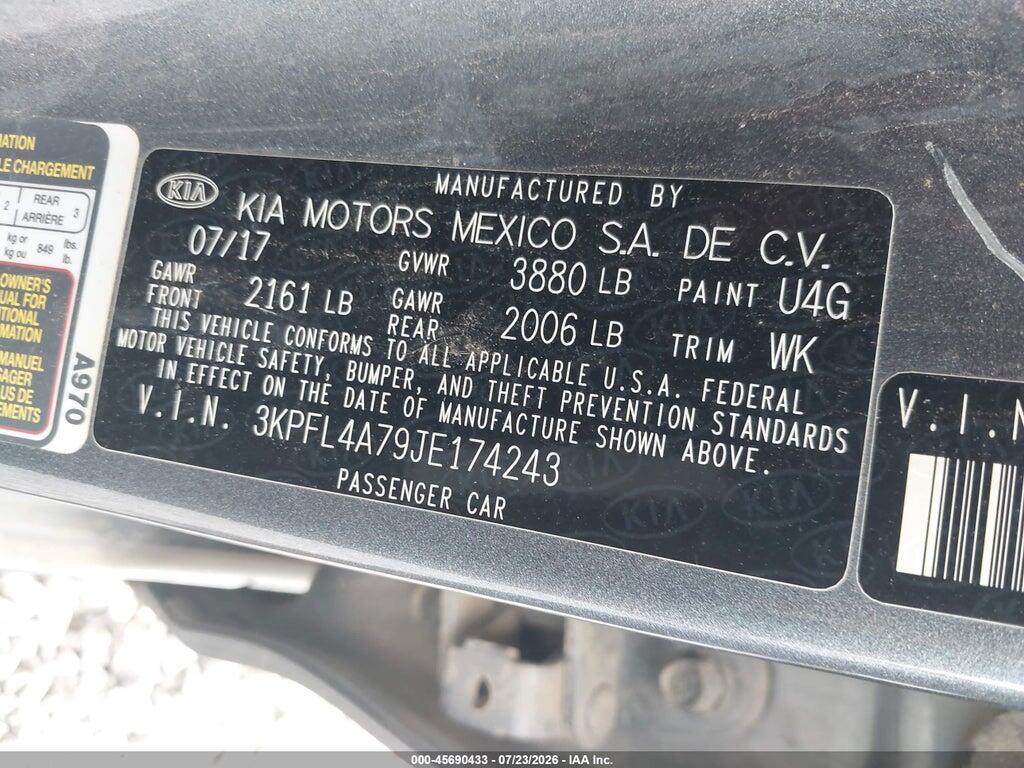 3KPFL4A79JE174243 2018 KIA FORTE photo no. 9