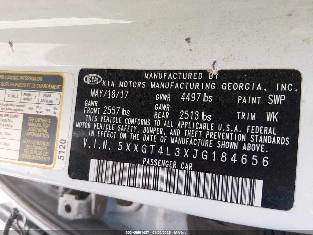5XXGT4L3XJG184656 2018 KIA OPTIMA photo no. 9