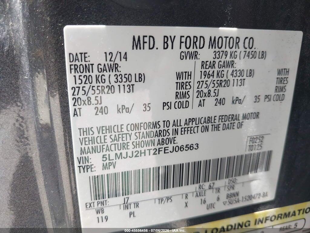 5LMJJ2HT2FEJ06563 2015 LINCOLN NAVIGATOR photo no. 9