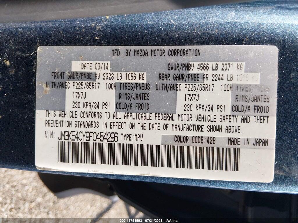 JM3KE4CY9F0454296 2015 MAZDA CX-5 photo no. 9