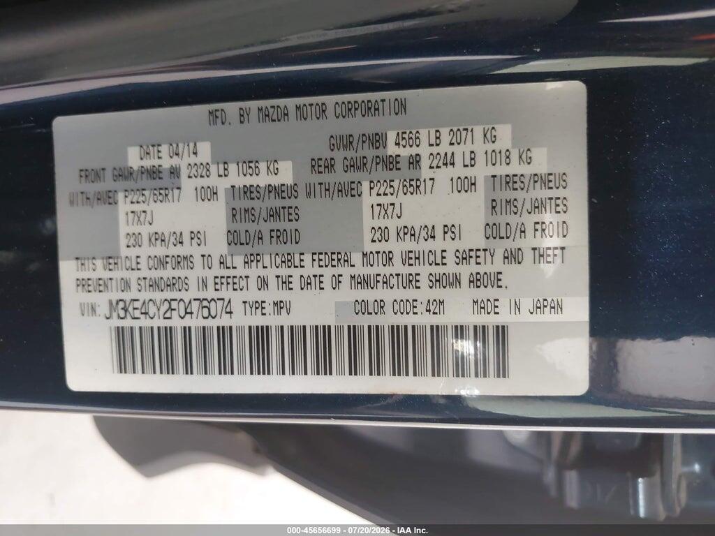 JM3KE4CY2F0476074 2015 MAZDA CX-5 photo no. 9