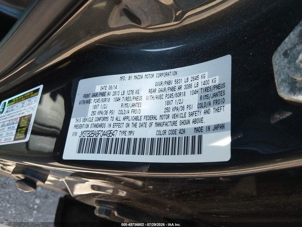 JM3TB2BA8F0449547 2015 MAZDA CX-9 photo no. 9