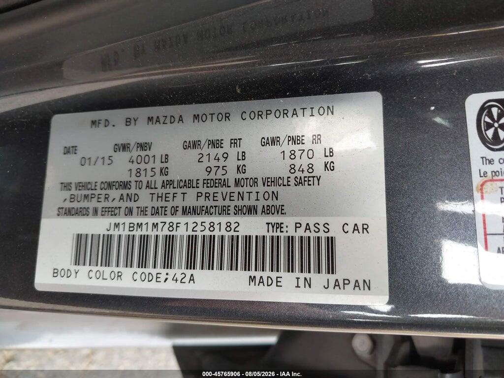 JM1BM1M78F1258182 2015 MAZDA MAZDA3 photo no. 9