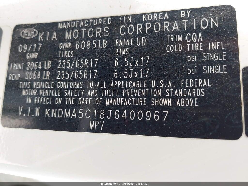 KNDMA5C18J6400967 2018 KIA SEDONA photo no. 9