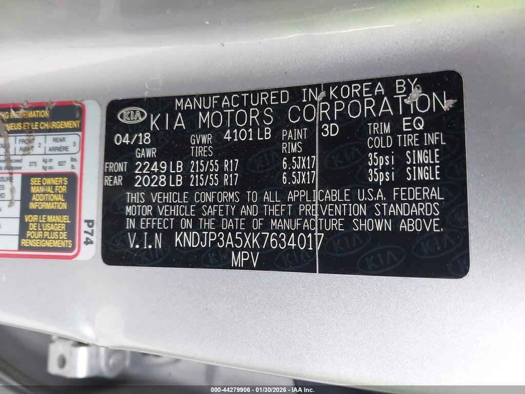 KNDJP3A5XK7634017 2019 KIA SOUL photo no. 9