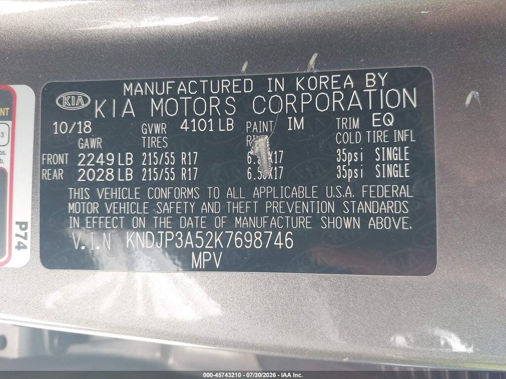 KNDJP3A52K7698746 2019 KIA SOUL photo no. 9