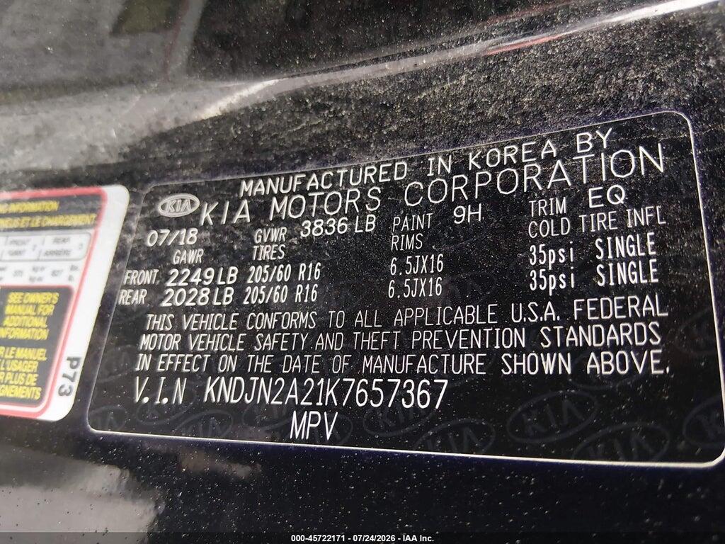 KNDJN2A21K7657367 2019 KIA SOUL photo no. 9