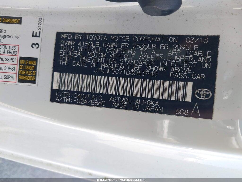 JTKJF5C71D3063940 2013 SCION TC photo no. 9