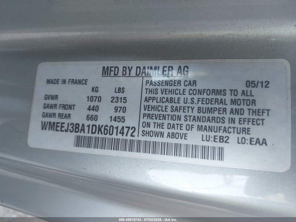 WMEEJ3BA1DK601472 2013 SMART FORTWO photo no. 9