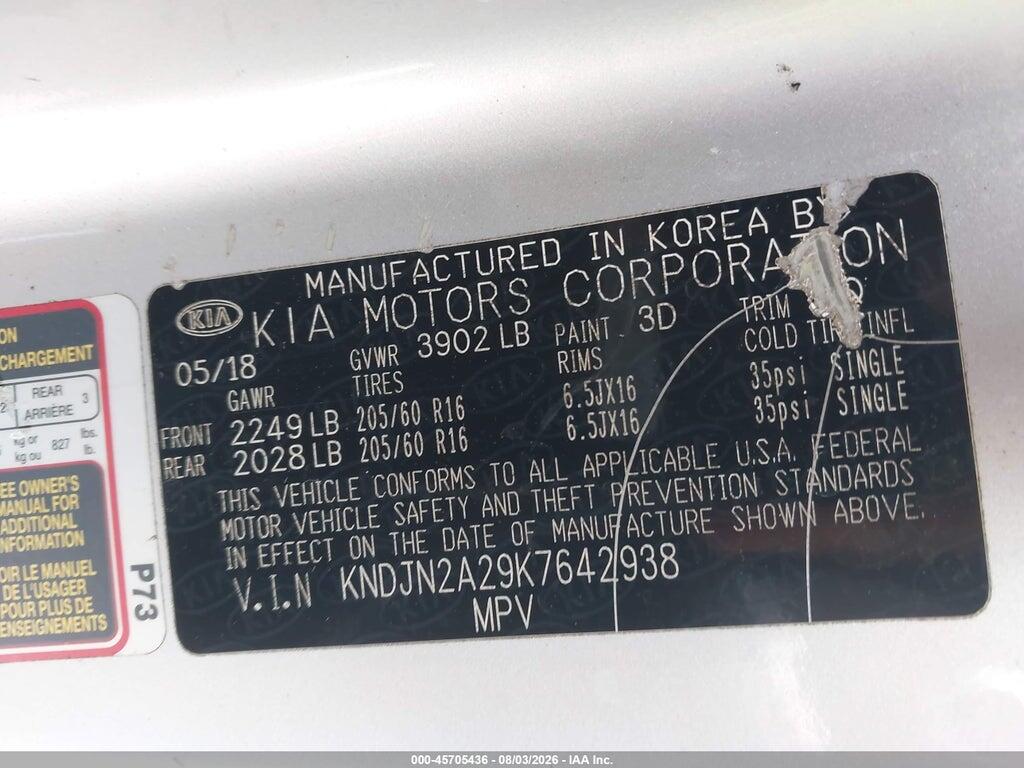 KNDJN2A29K7642938 2019 KIA SOUL photo no. 9