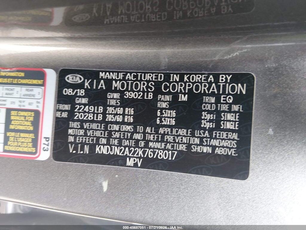 KNDJN2A22K7678017 2019 KIA SOUL photo no. 9