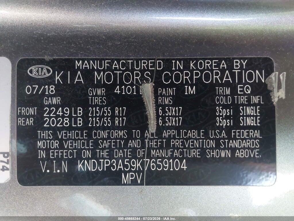 KNDJP3A59K7659104 2019 KIA SOUL photo no. 9