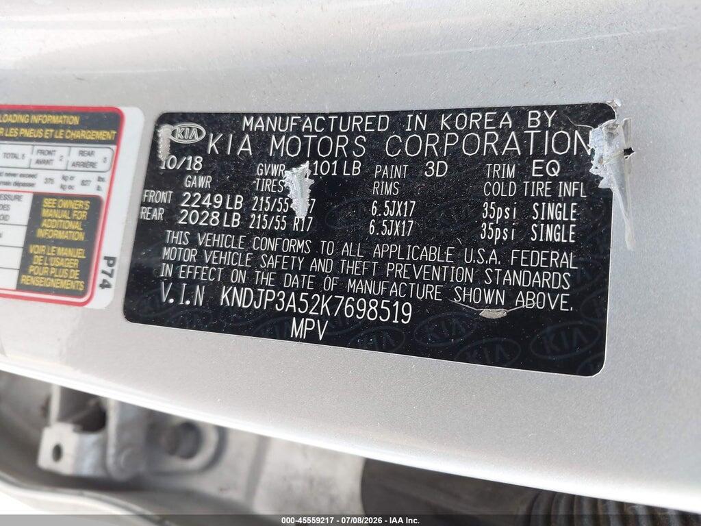 KNDJP3A52K7698519 2019 KIA SOUL photo no. 9