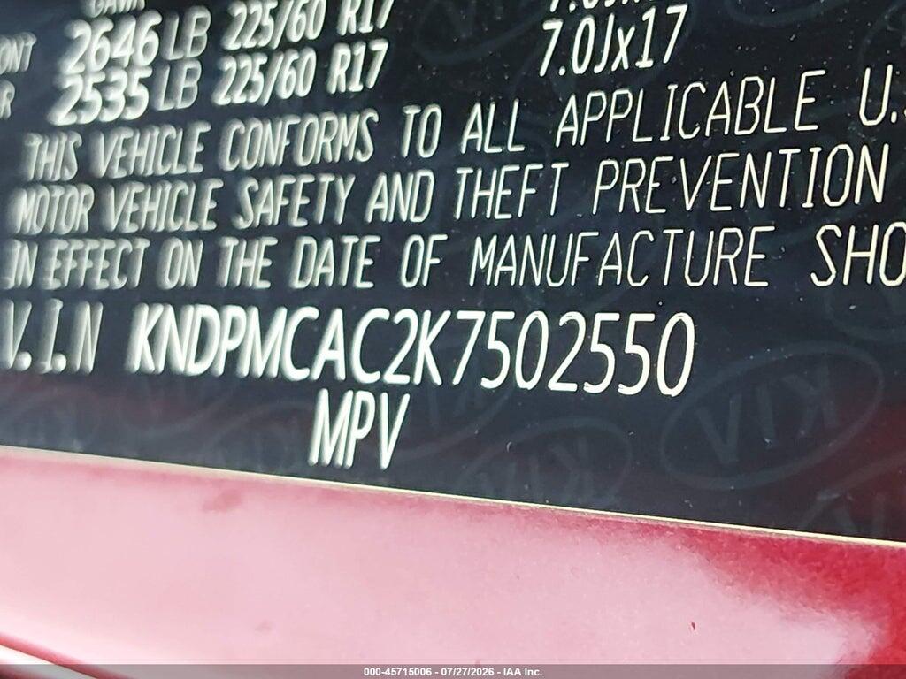 KNDPMCAC2K7502550 2019 KIA SPORTAGE photo no. 9