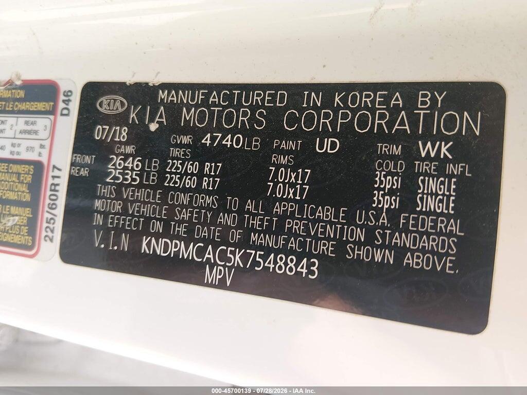 KNDPMCAC5K7548843 2019 KIA SPORTAGE photo no. 9