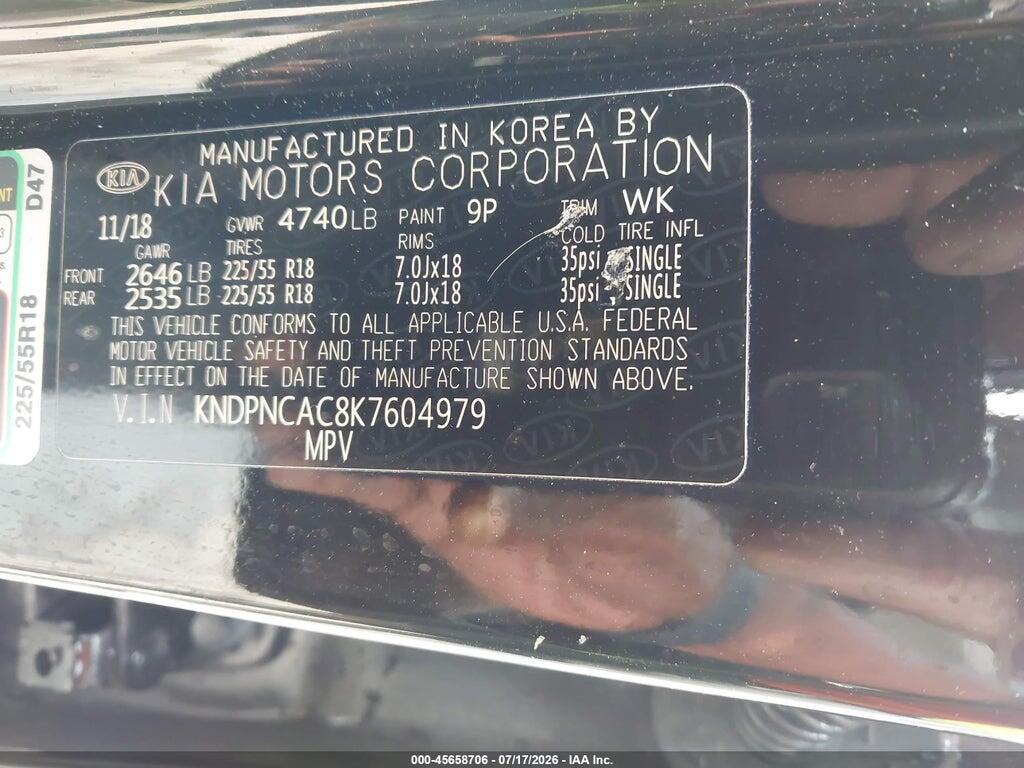KNDPNCAC8K7604979 2019 KIA SPORTAGE photo no. 9