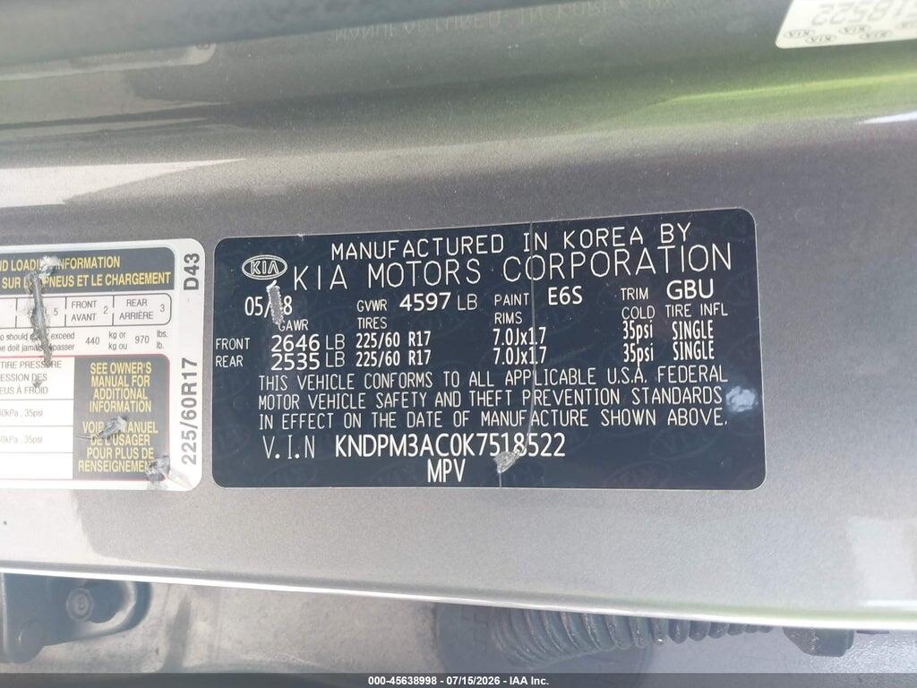 KNDPM3AC0K7518522 2019 KIA SPORTAGE photo no. 7