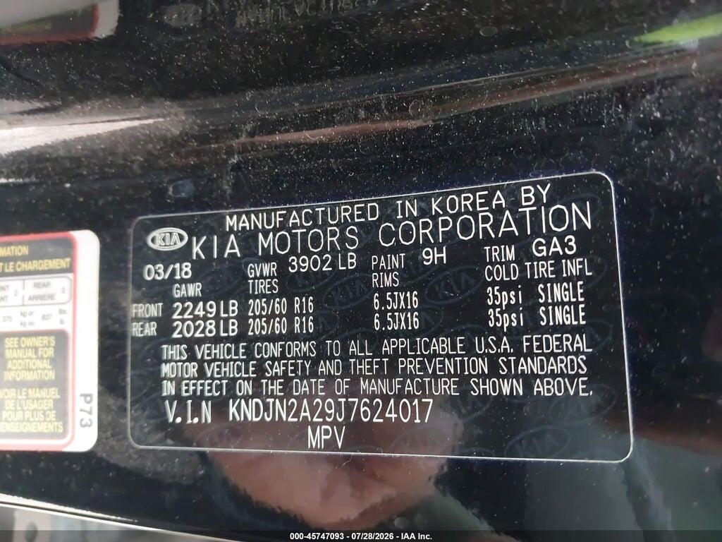 KNDJN2A29J7624017 2018 KIA SOUL photo no. 9