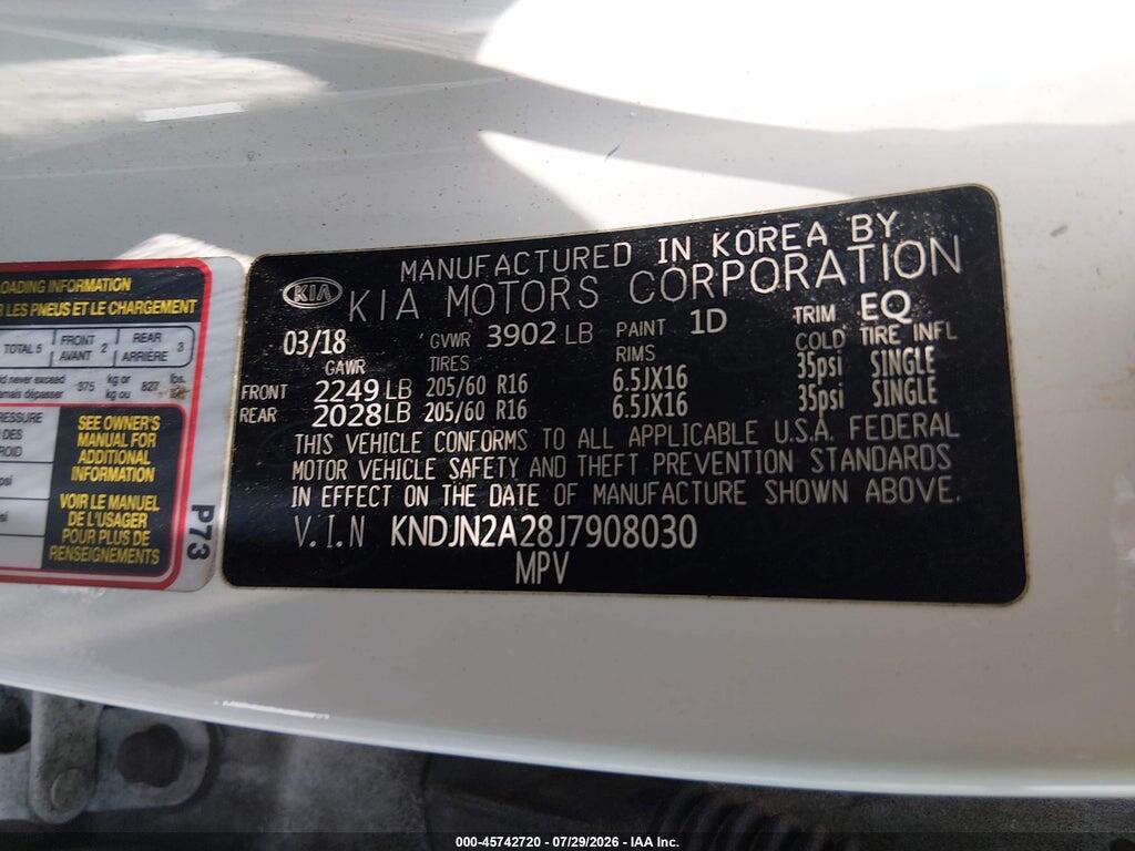 KNDJN2A28J7908030 2018 KIA SOUL photo no. 9