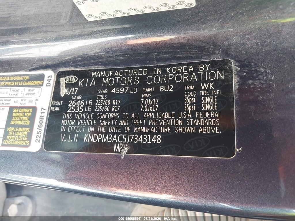 KNDPM3AC5J7343148 2018 KIA SPORTAGE photo no. 9
