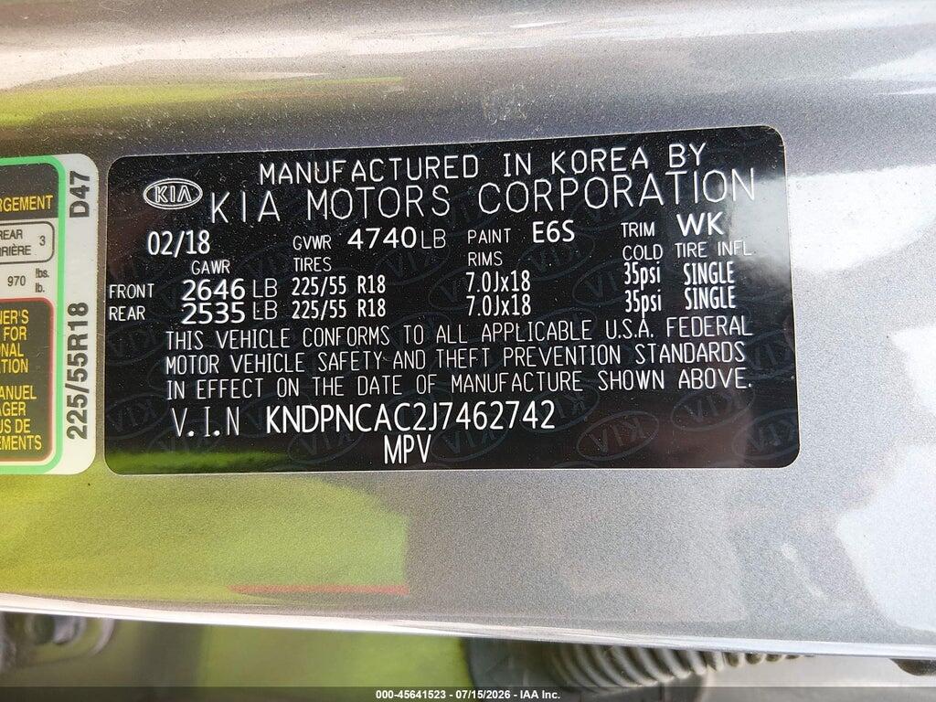 KNDPNCAC2J7462742 2018 KIA SPORTAGE photo no. 9