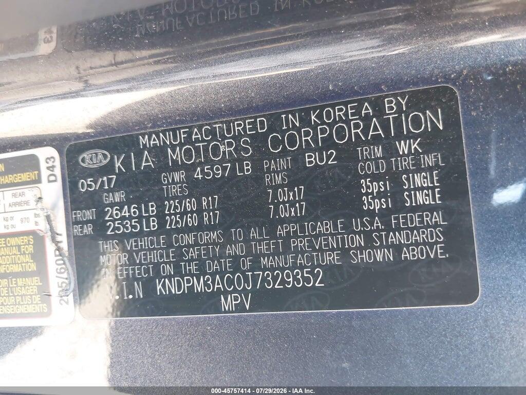 KNDPM3AC0J7329352 2018 KIA SPORTAGE photo no. 9