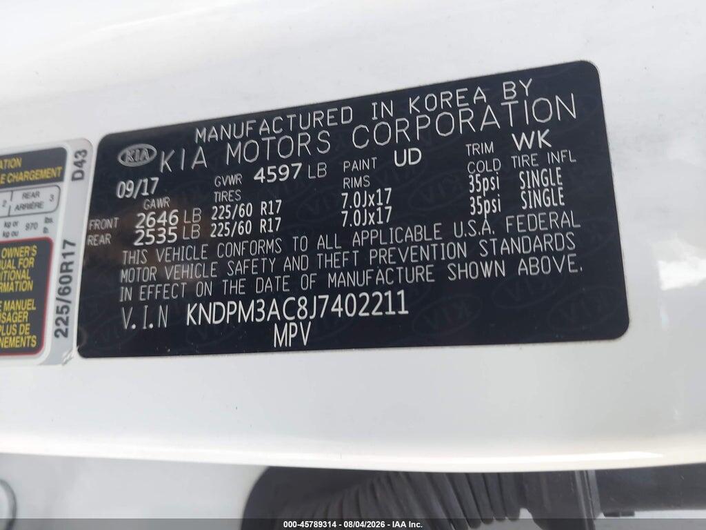 KNDPM3AC8J7402211 2018 KIA SPORTAGE photo no. 9