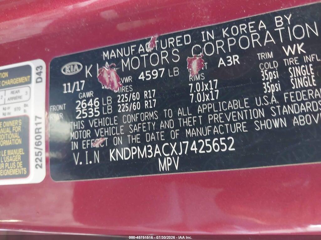 KNDPM3ACXJ7425652 2018 KIA SPORTAGE photo no. 9