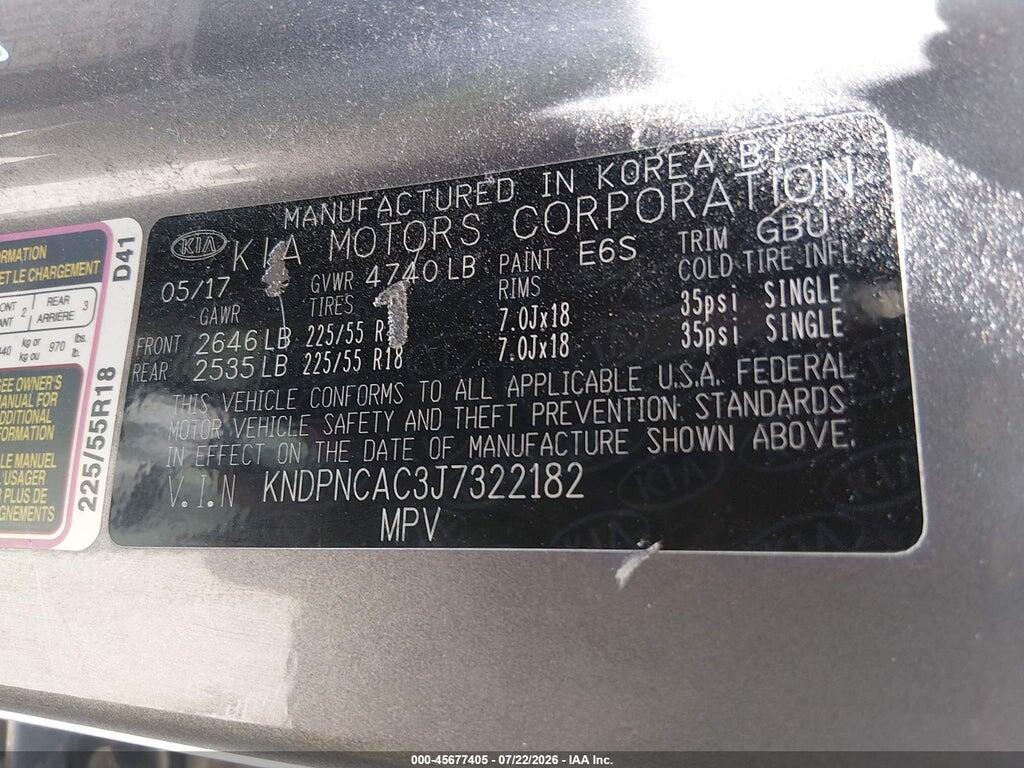 KNDPNCAC3J7322182 2018 KIA SPORTAGE photo no. 9