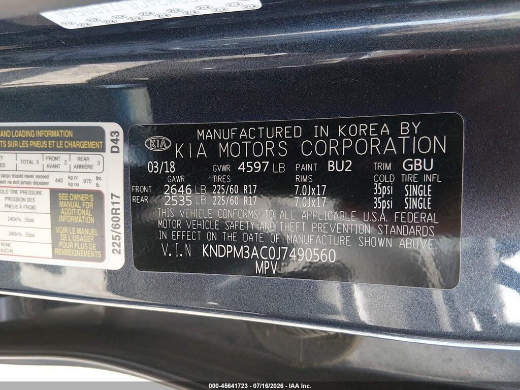 KNDPM3AC0J7490560 2018 KIA SPORTAGE photo no. 9