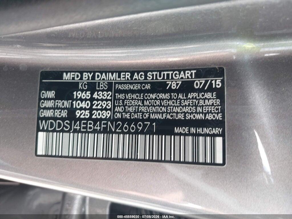 WDDSJ4EB4FN266971 2015 MERCEDES-BENZ CLA 250 photo no. 9