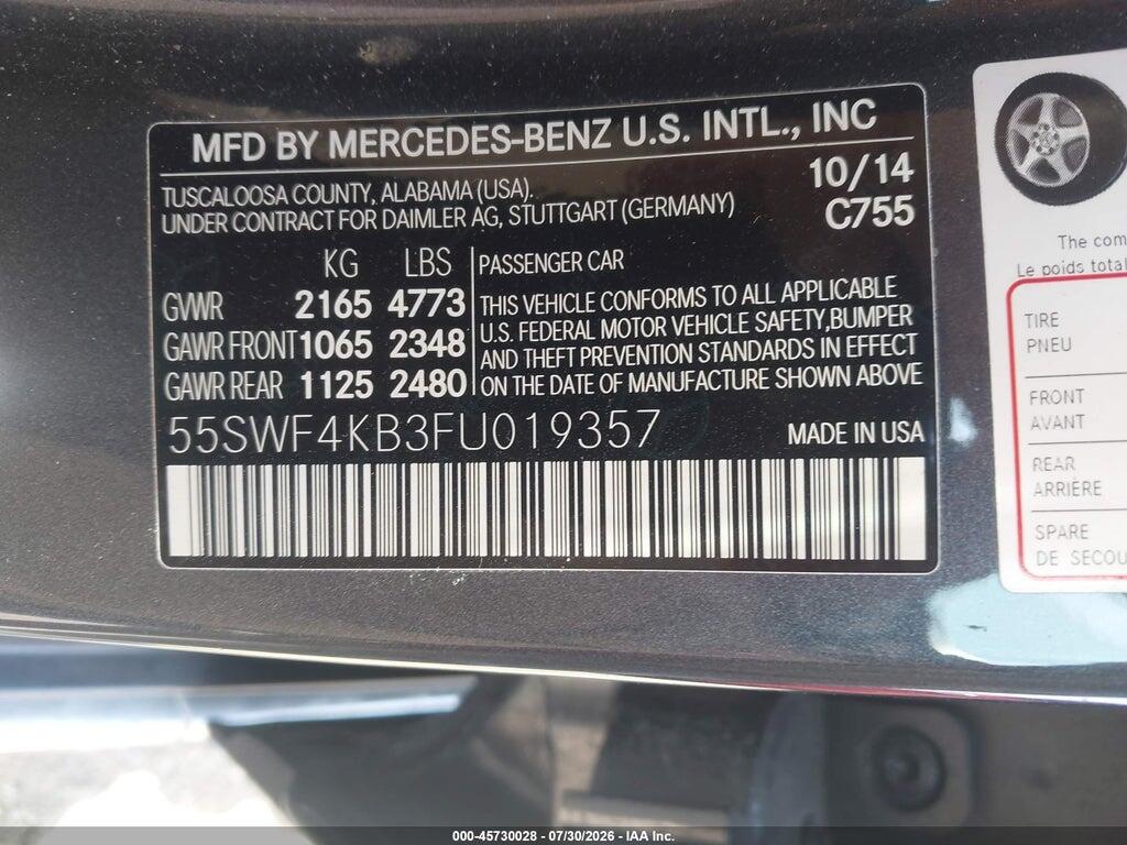 55SWF4KB3FU019357 2015 MERCEDES-BENZ C 300 photo no. 9